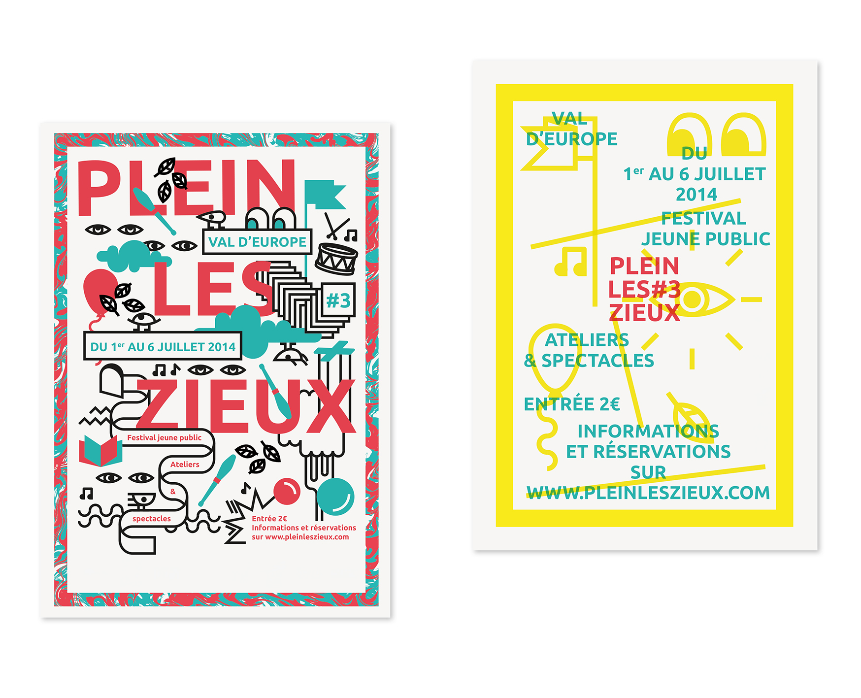 Festival PLEIN LES ZIEUX- Communication visuelle, déclinaison de posters