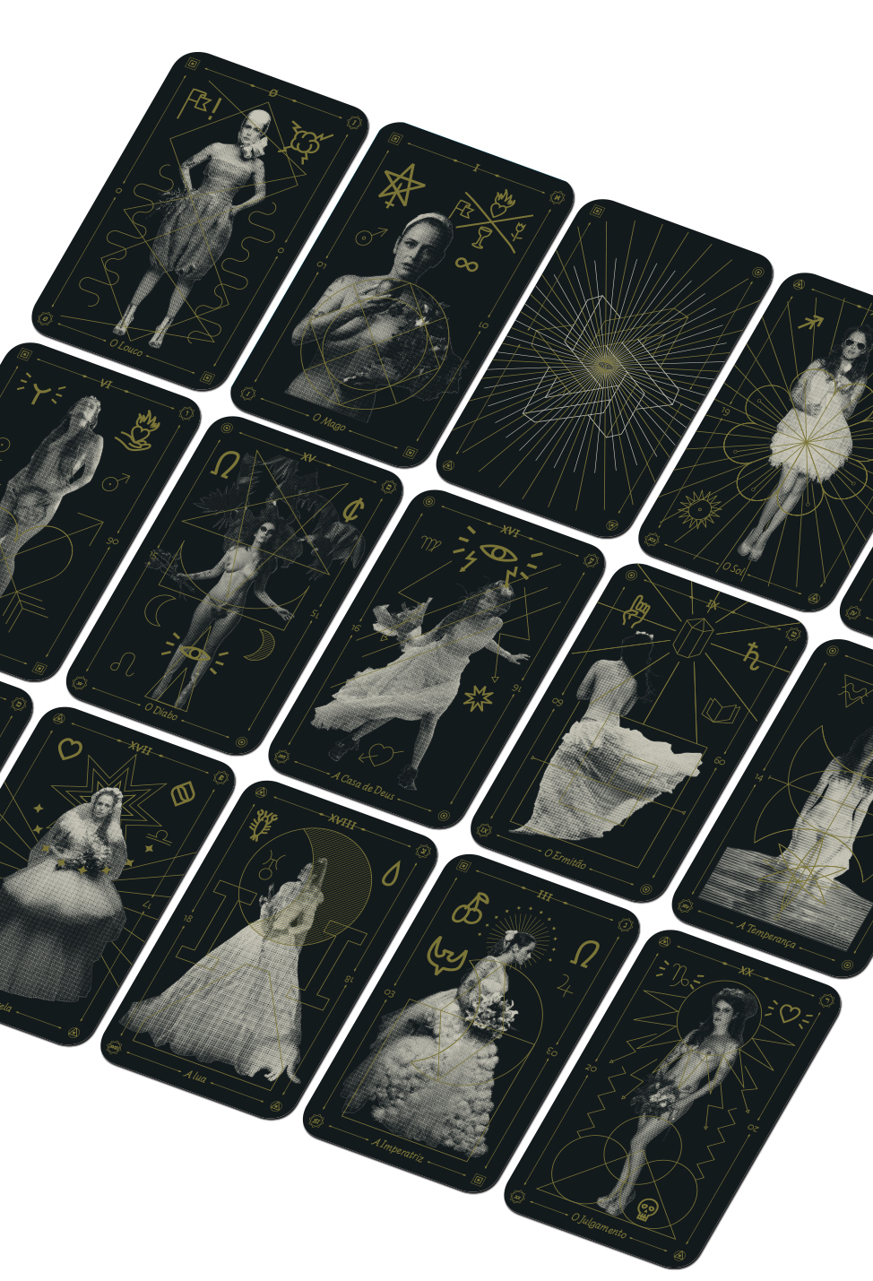 A LOUCA DEBAIXO DO BRANCO — Communication graphique, jeu de cartes de Tarot