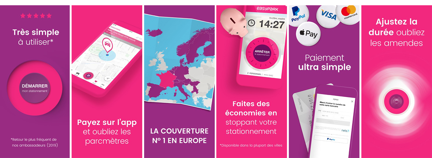 EASYPARK APP — Interface, screenshots