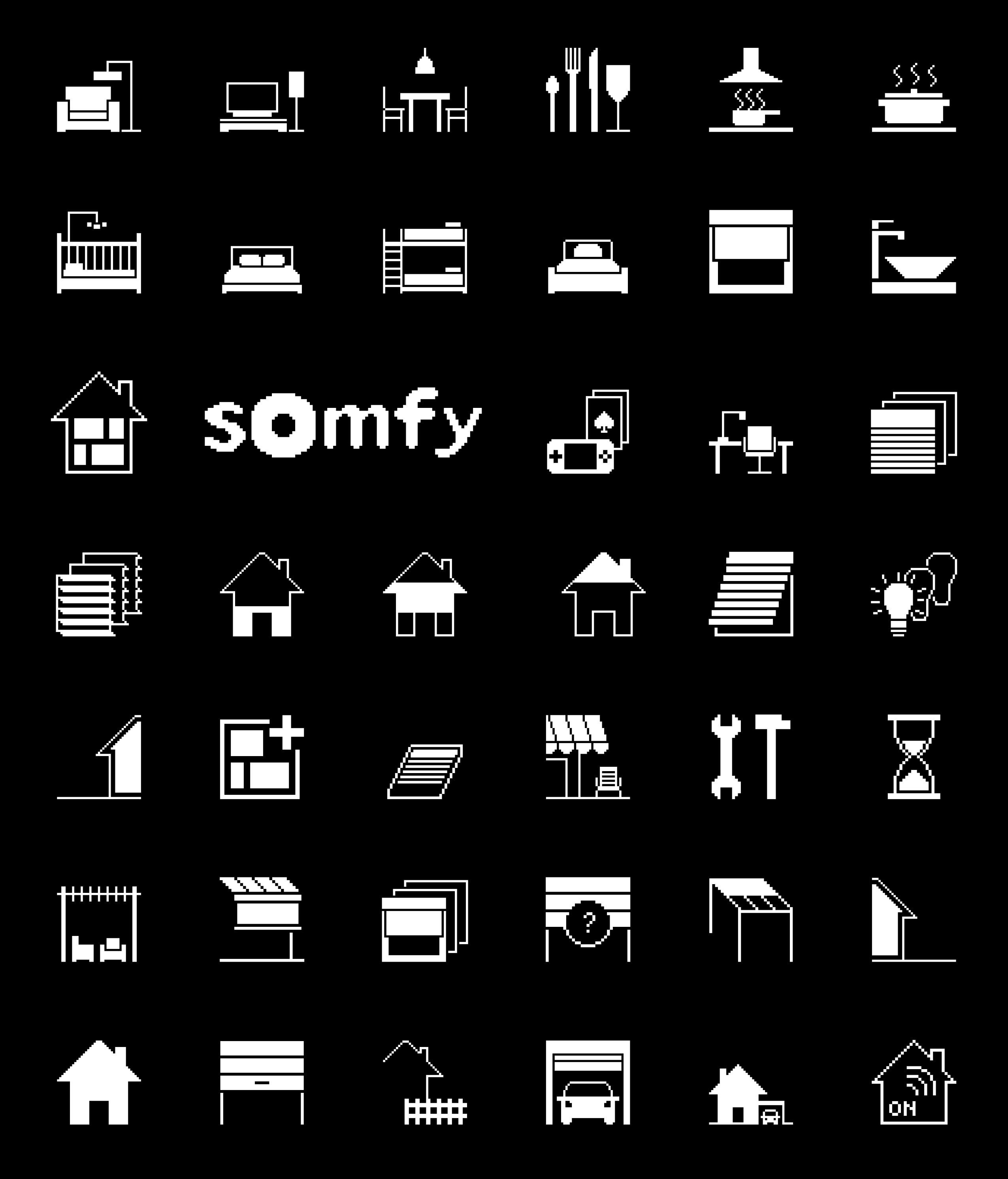 NINA by Somfy — UI design, large gamme de pictogrammes